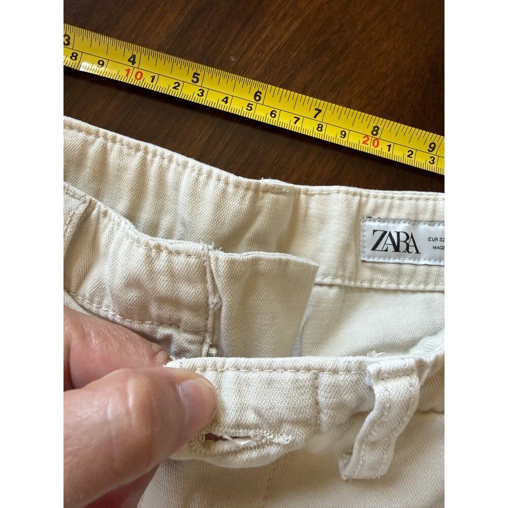 Zara Womens Cargo Pants Size 0 Bone Mid Rise Gorpcore Utility Outdoor Camping - Picture 6 of 9